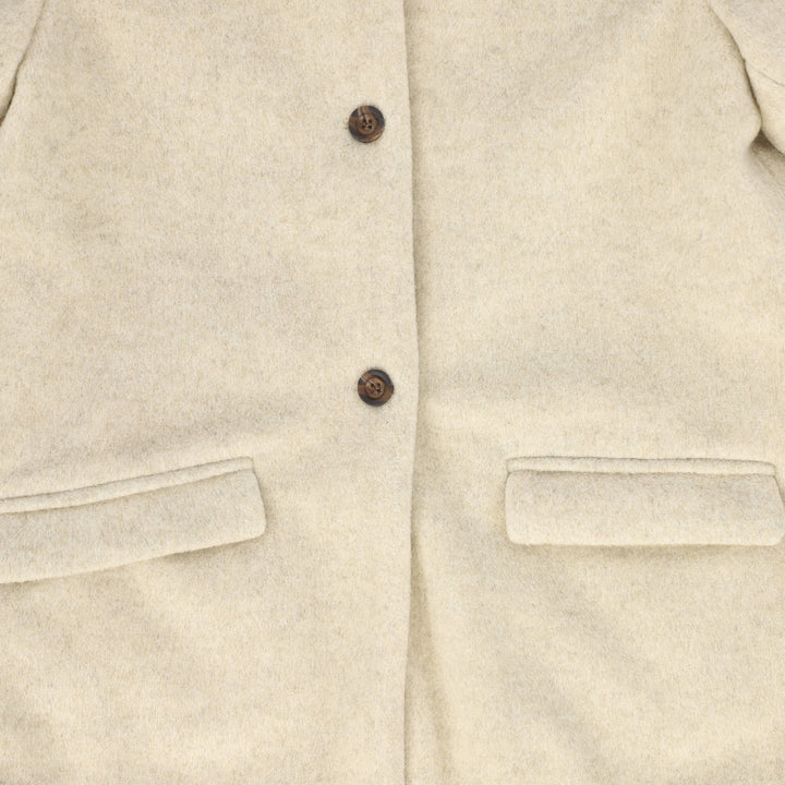 coat wool with velvet collar - oatmeal