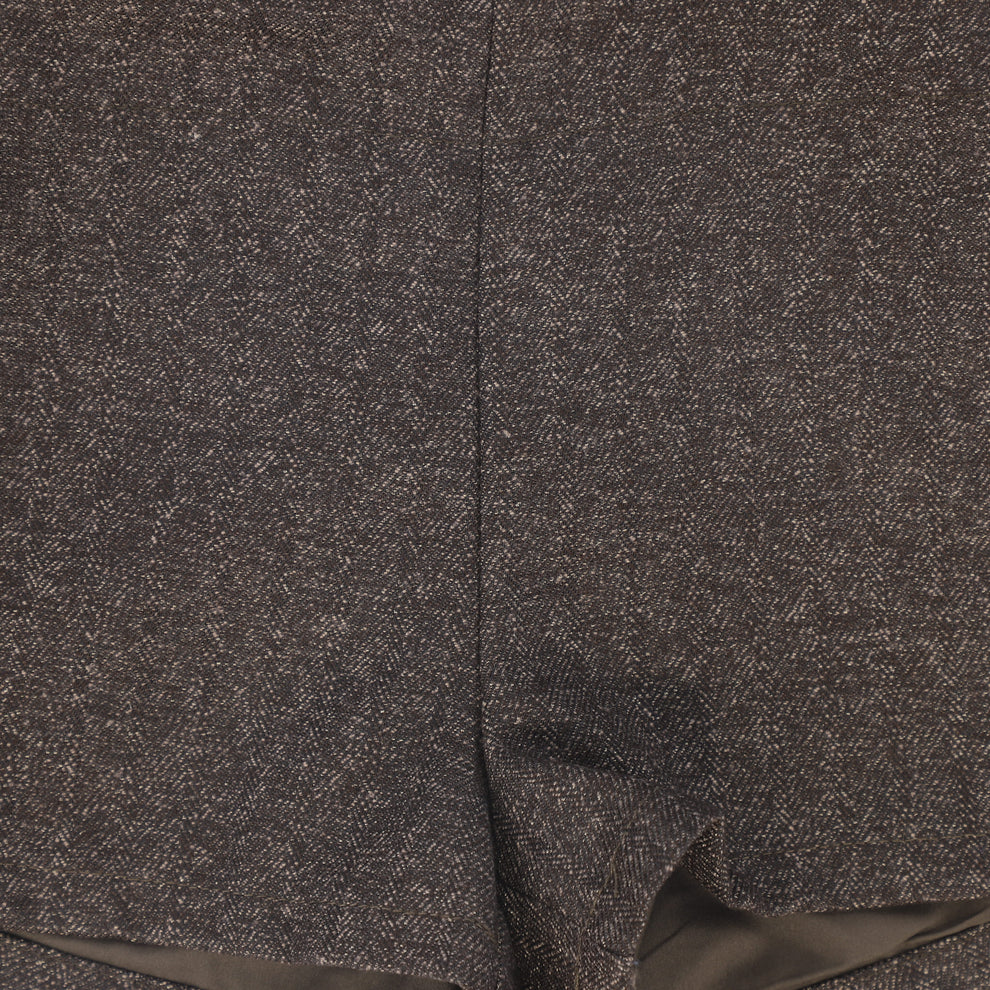 set outfit wool overall with plaid shirt - brown