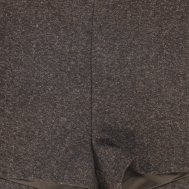 set outfit wool overall with plaid shirt - brown