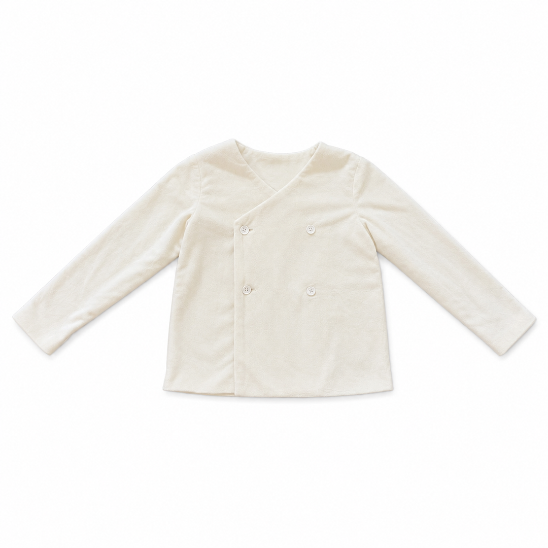 blazer velvet double breasted - cream