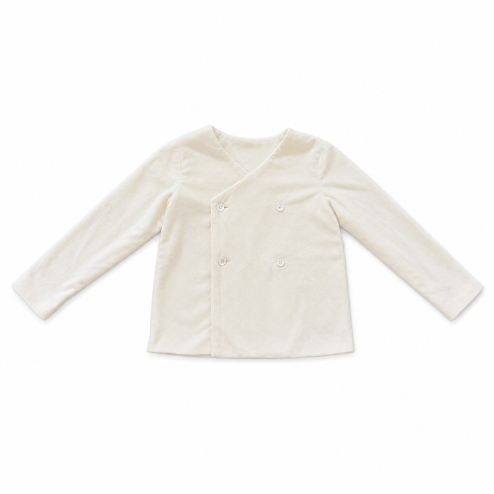 blazer velvet double breasted - cream