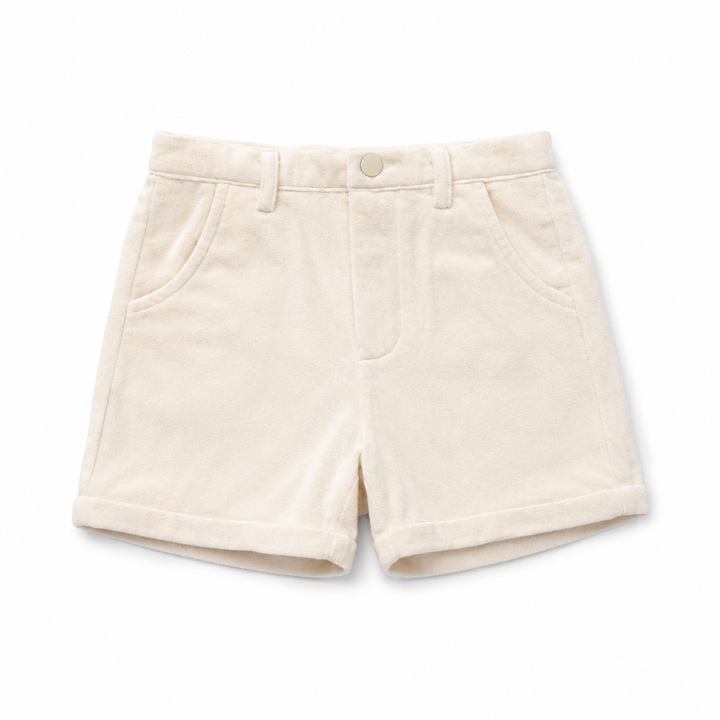shorts velvet - cream