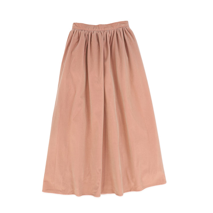 set outfit taffeta shirt velvet maxi skirt with studded collar - mauve