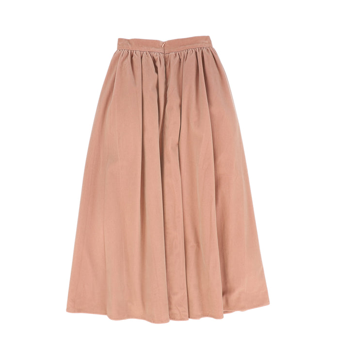 set outfit taffeta shirt velvet maxi skirt with studded collar - mauve