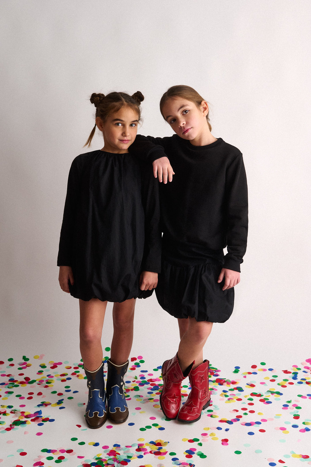 dress full bubble hem - black