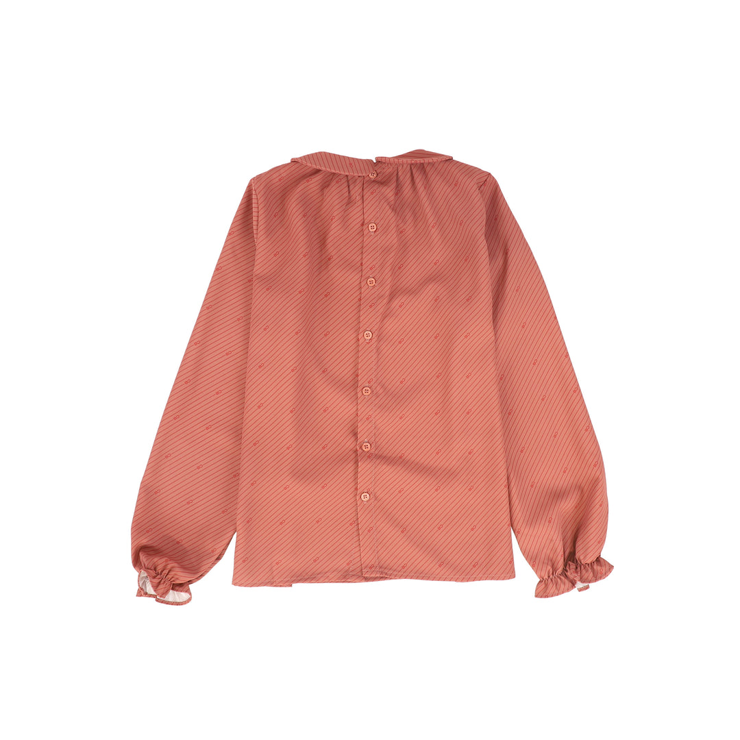 shirt l/s striped logo blouse - mauve