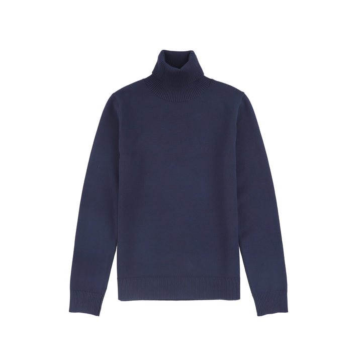 top l/s knit logo turtleneck - navy