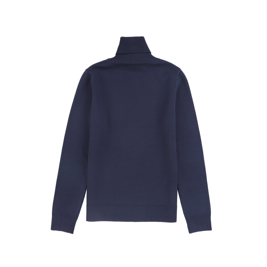top l/s knit logo turtleneck - navy