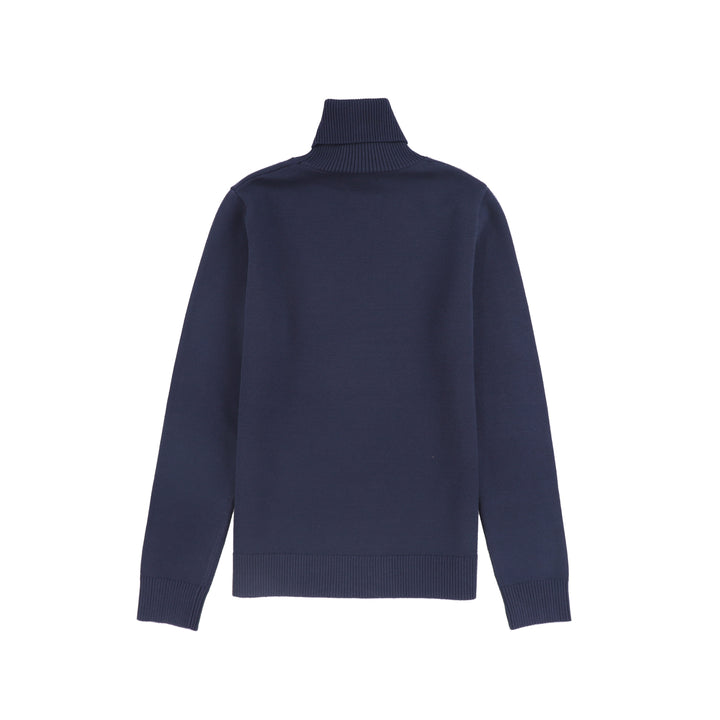 top l/s knit logo turtleneck - navy