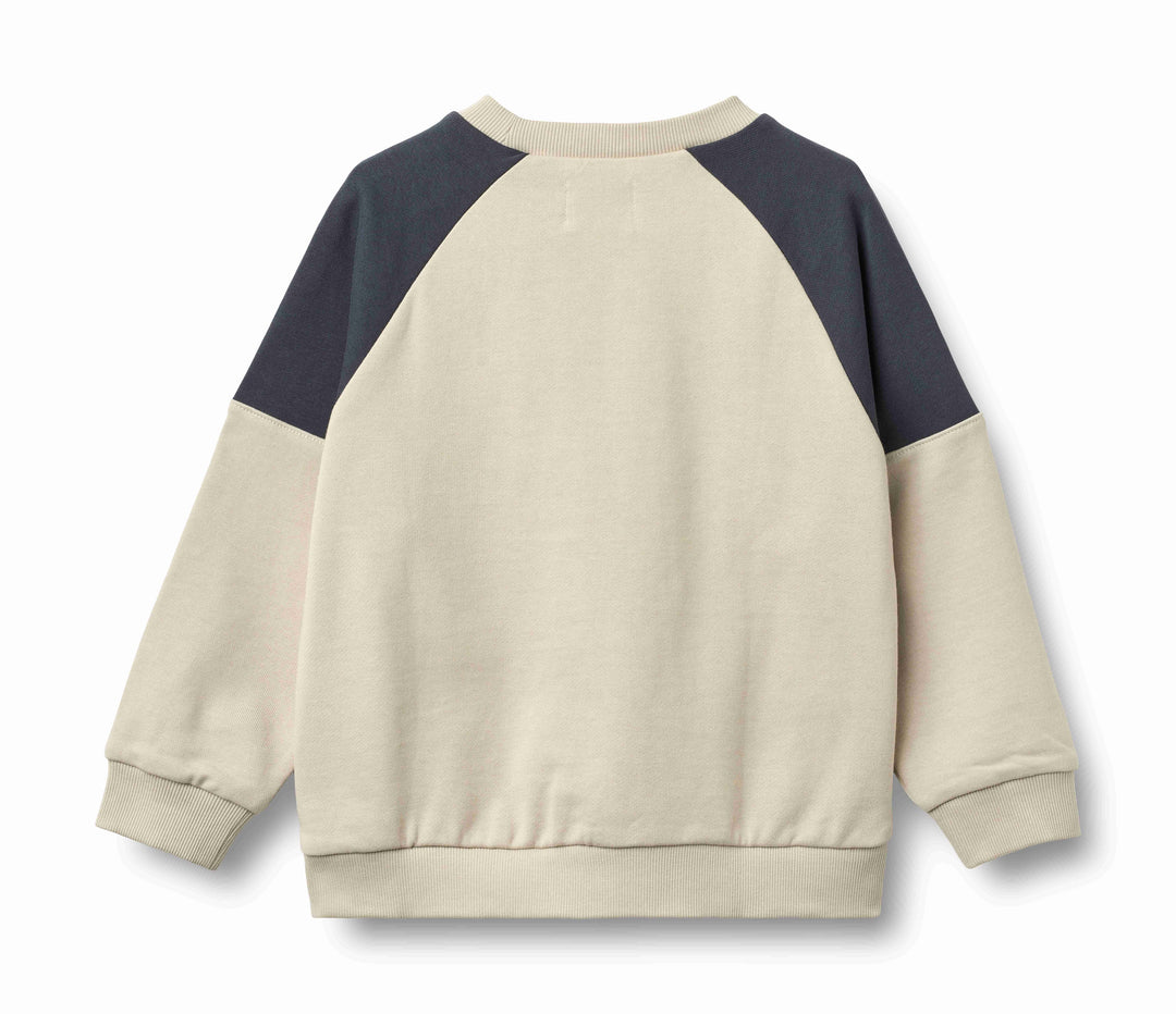top l/s color block sweatshirt - grey cloud
