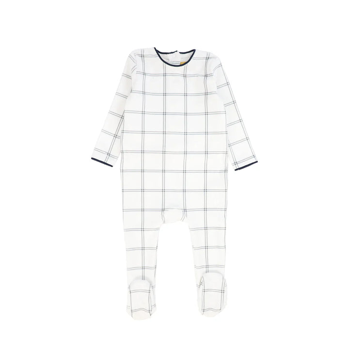 footie velour checks - gray/white