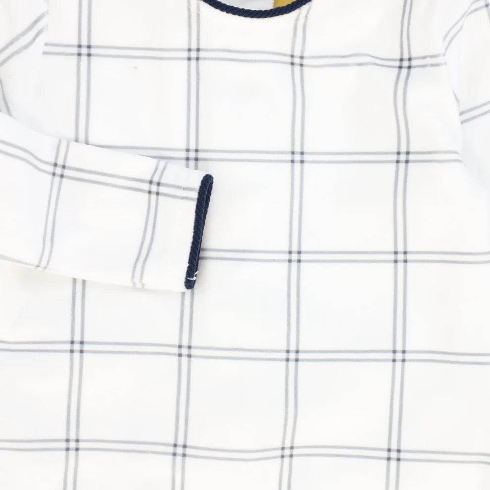 footie velour checks - gray/white