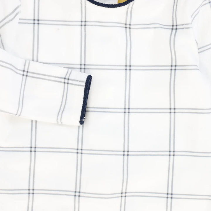 footie velour checks - gray/white