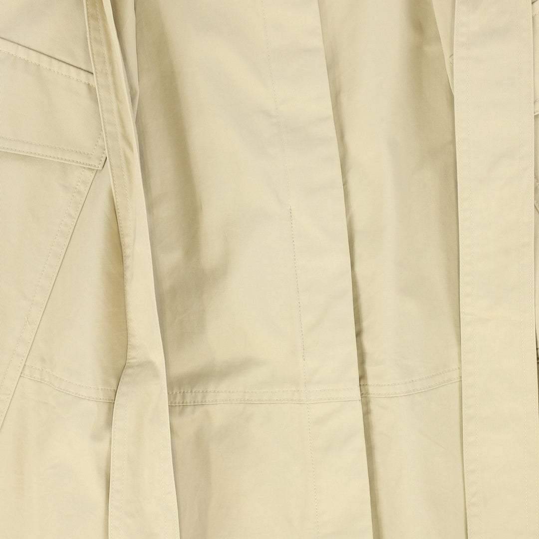 skirt trench style waist tie with side pockets - tan