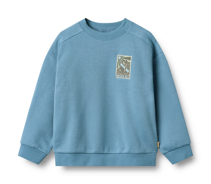 top l/s embroidered logo sweatshirt - winter blue