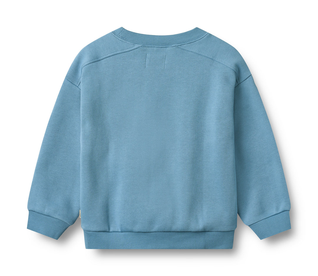 top l/s embroidered logo sweatshirt - winter blue