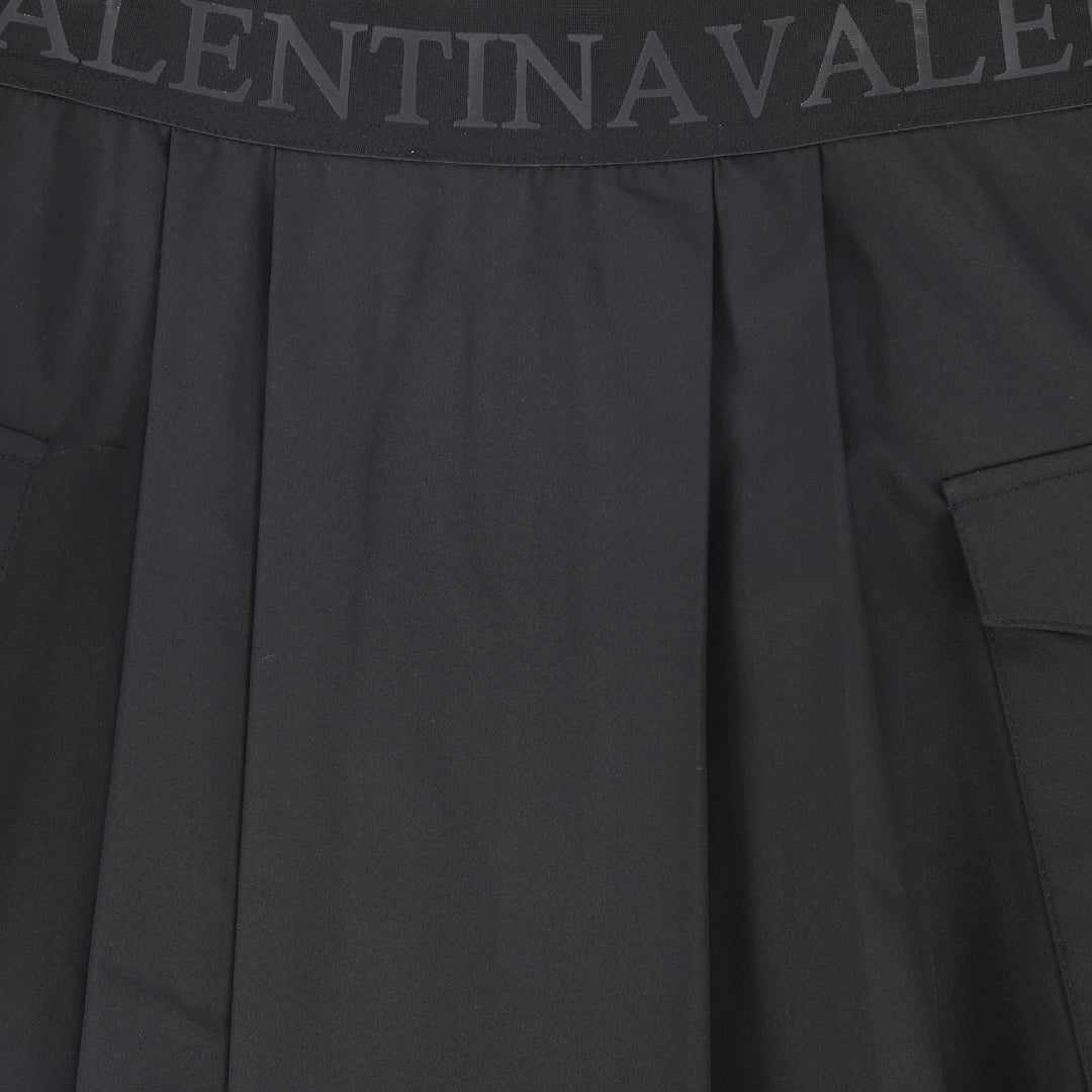 skirt poplin with side pockets - black