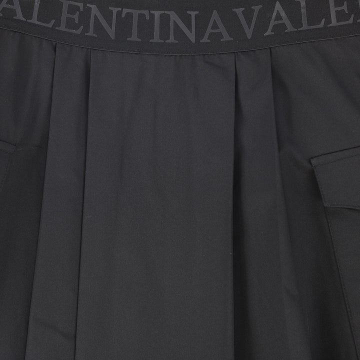 skirt poplin with side pockets - black