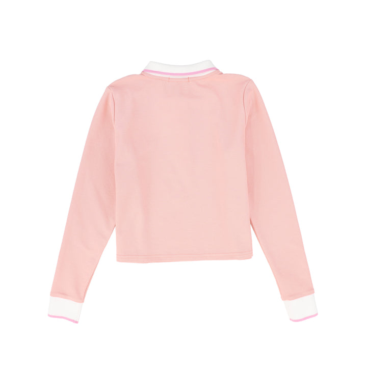 polo l/s half zip - pink