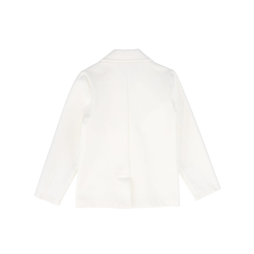 blazer ponti logo pocket - ivory
