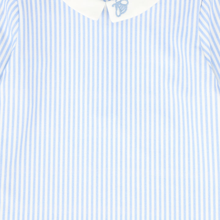 pajamas stripe with bee collar - light blue