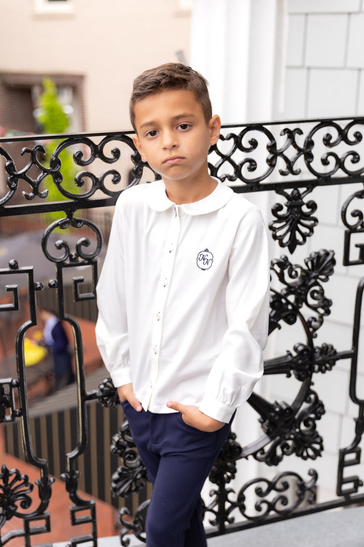 shirt l/s logo - white