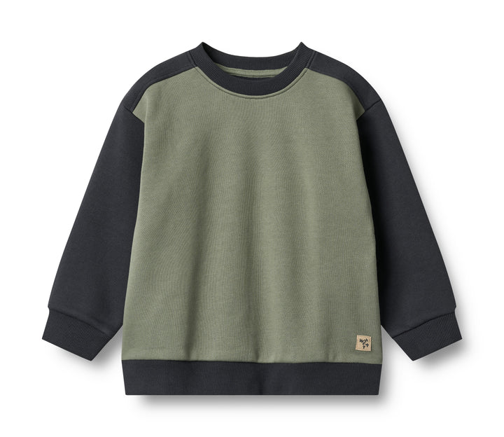 top l/s color block sweatshirt - navy