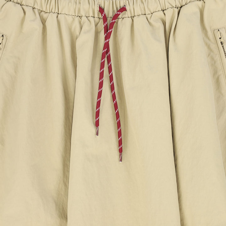 skirt parachute drawstring with zipper pockets - tan