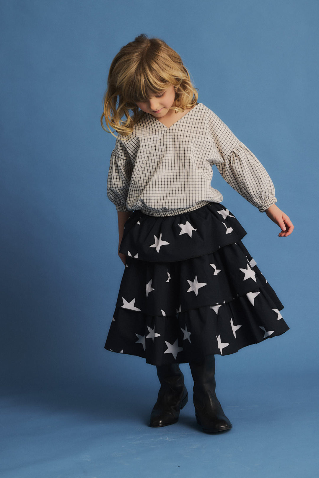 skirt tiered stars - stars black