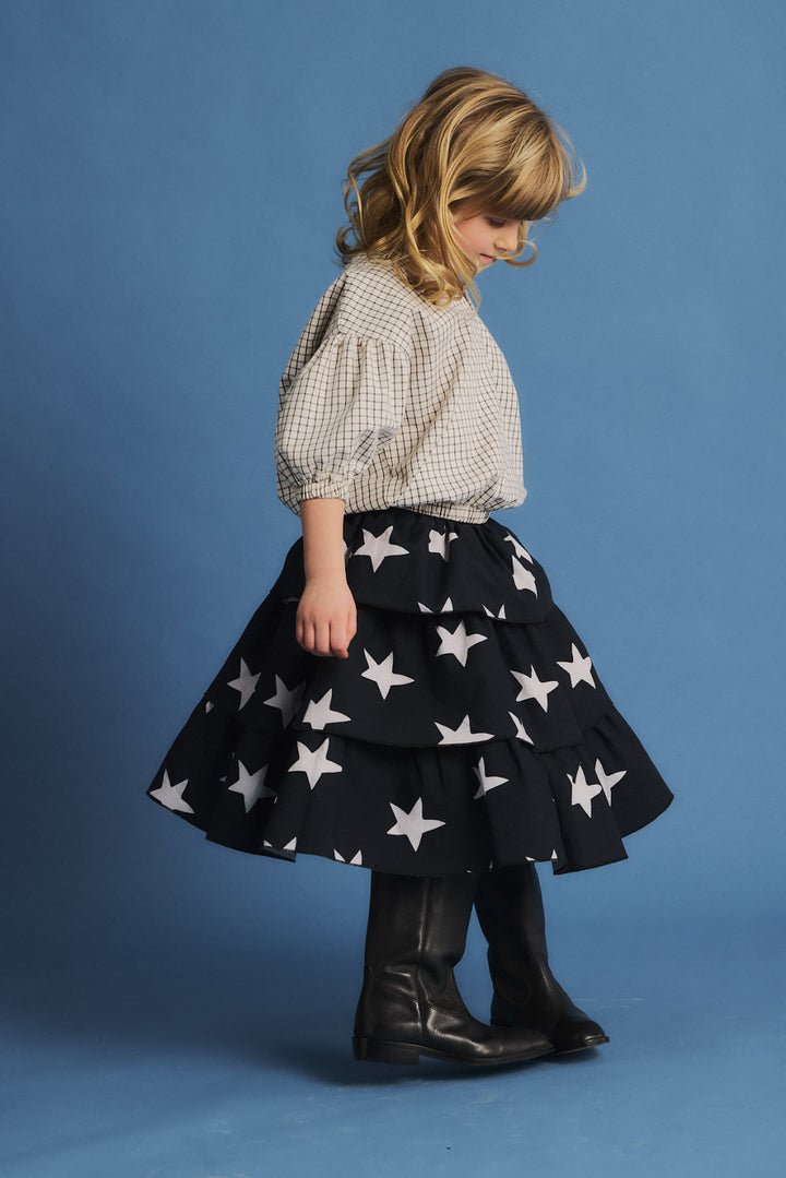 skirt tiered stars - stars black