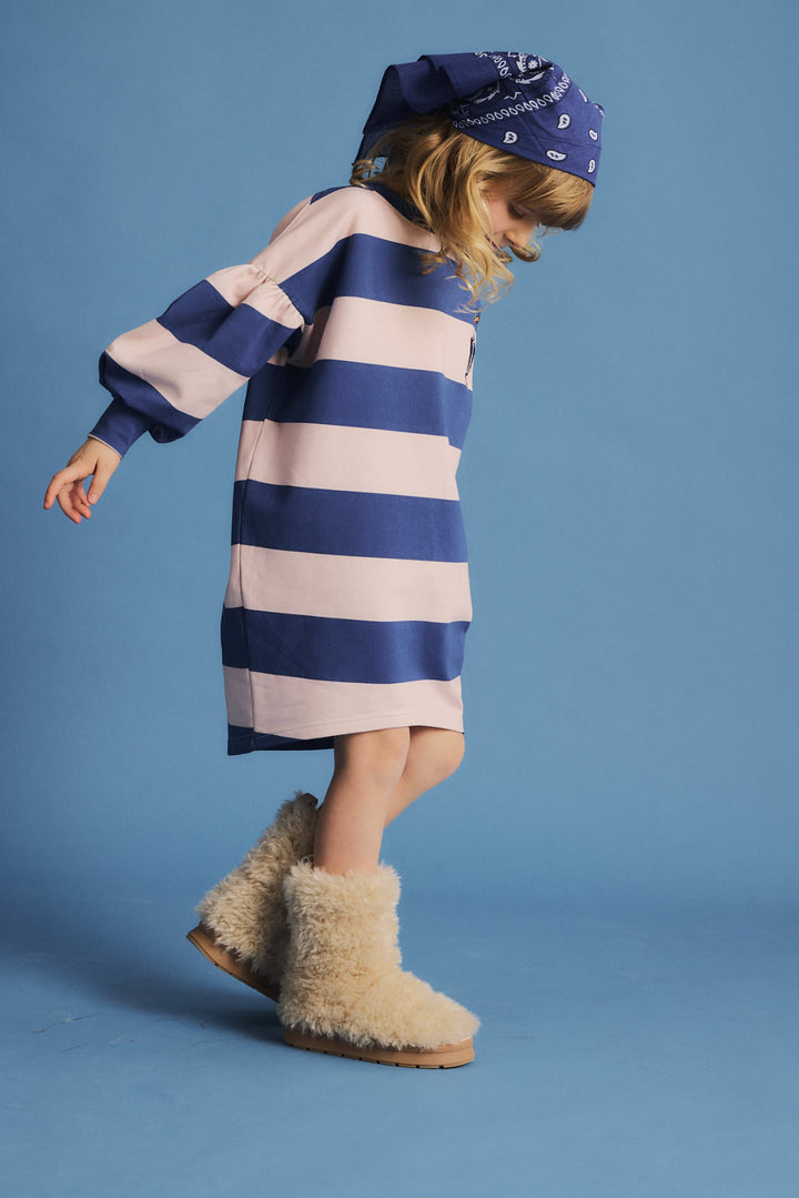 dress stripe bird sweat - blue