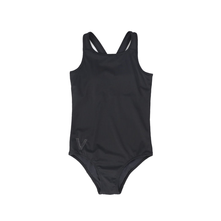 bathing suit ribbed - black