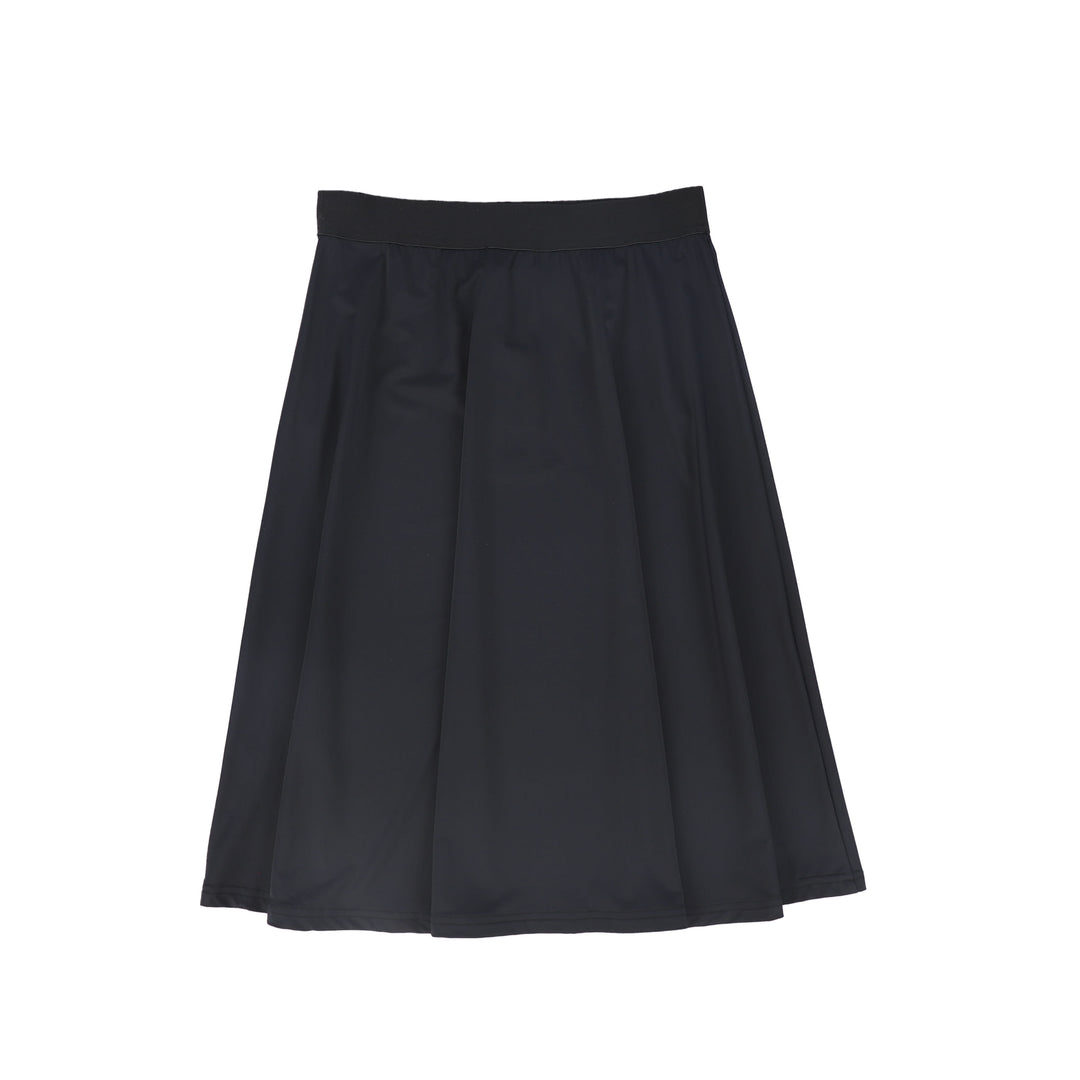 swim skirt logo waist band - black