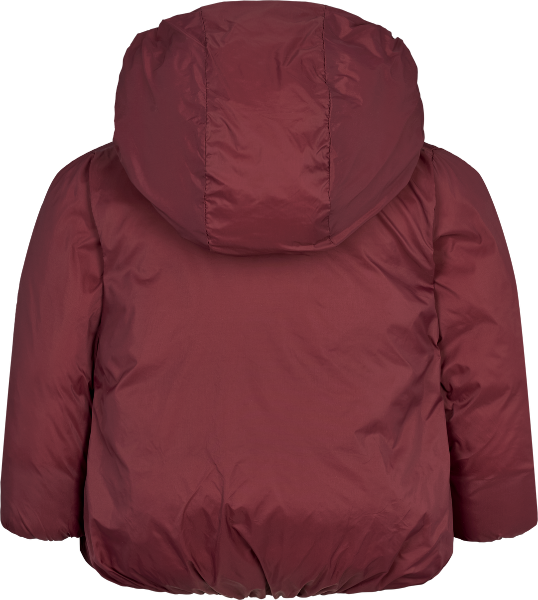 coat nylon side wrap with hood - deep ruby-3555