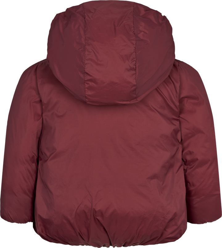 coat nylon side wrap with hood - deep ruby-3555