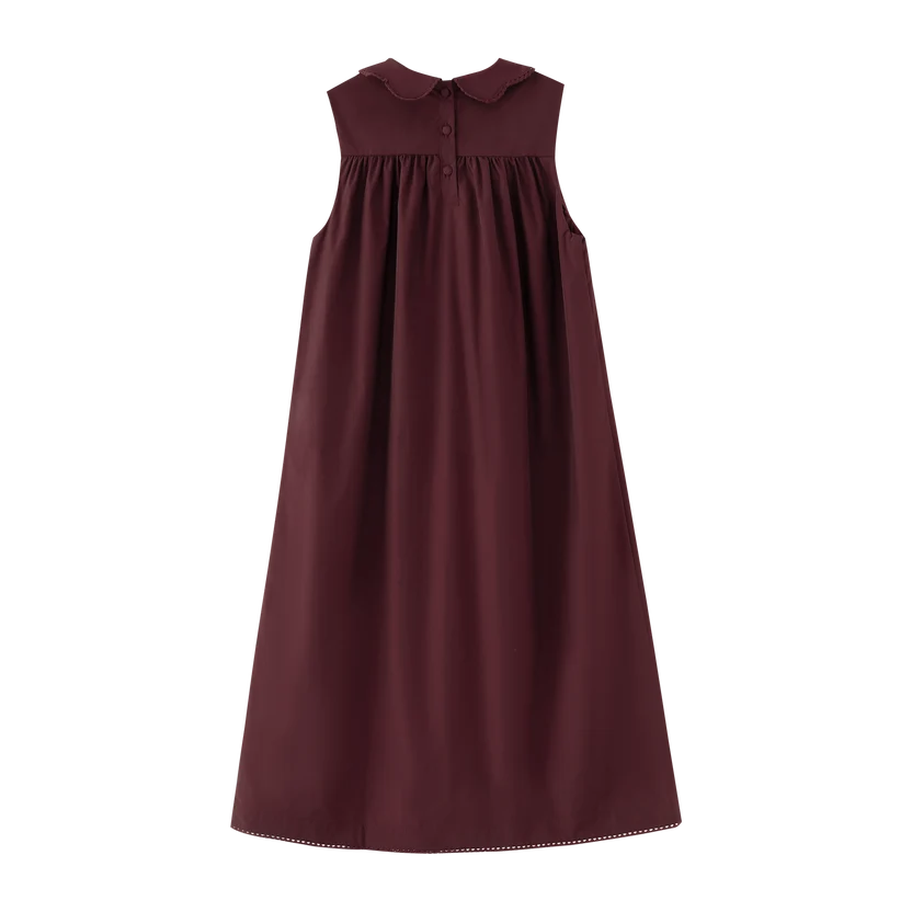 dress high waisted taffeta - burgundy