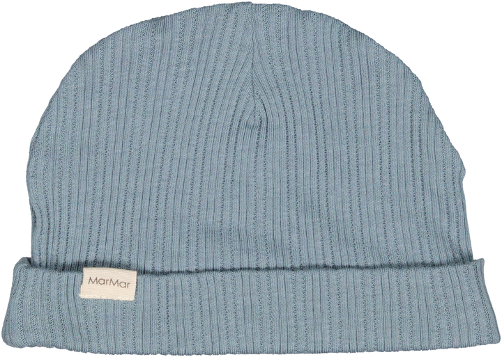 footie pointelle wrap with hat - blue dove-0463