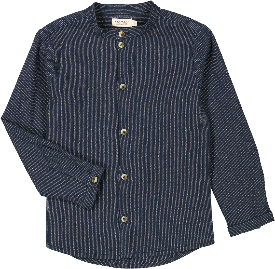 shirt l/s striped button down - blue-0452