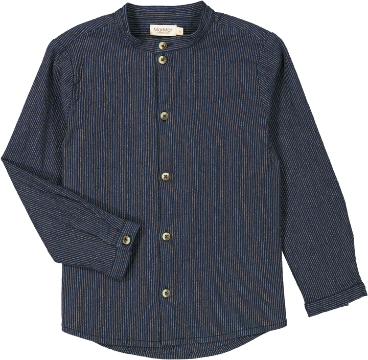 shirt l/s striped button down - blue-0452