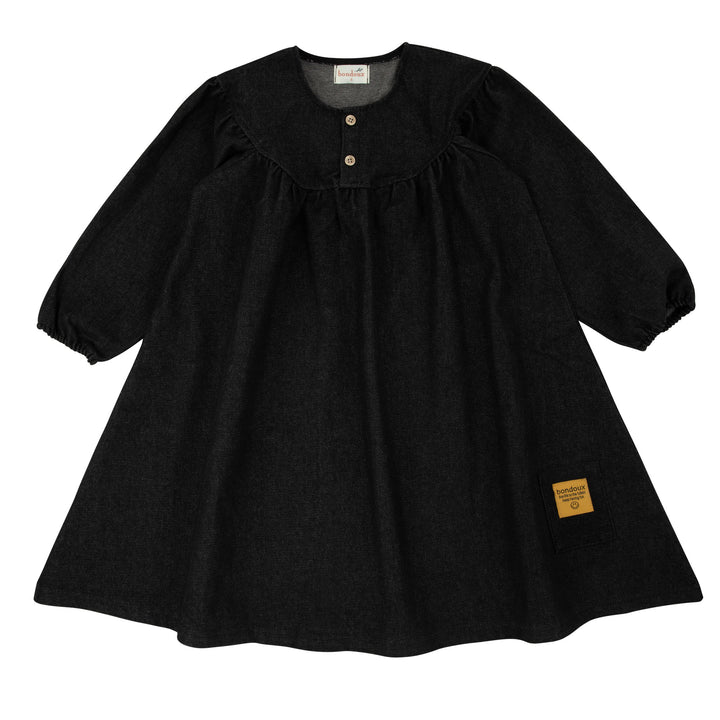 dress flowy denim - black