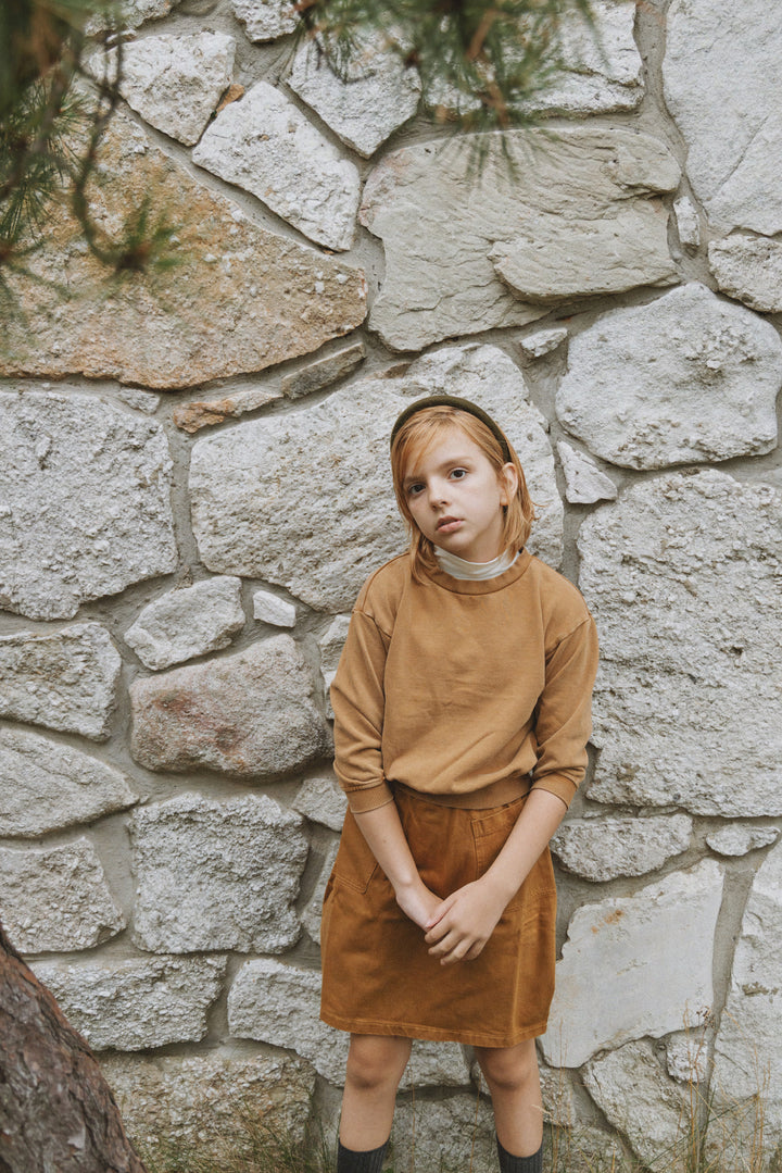 skirt canvas side pockets - ochre