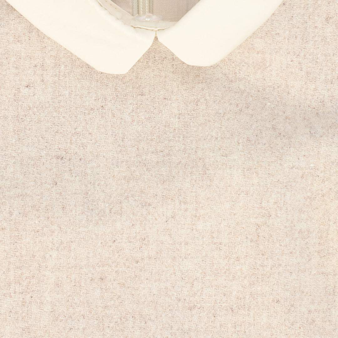 dress marled wool jumper with collar - oatmeal