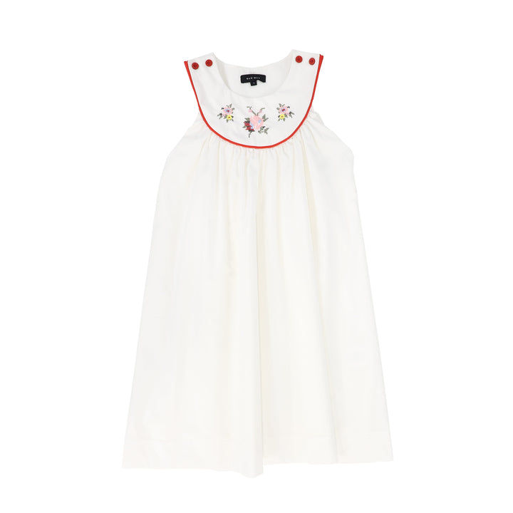 dress piped bib jumper - white