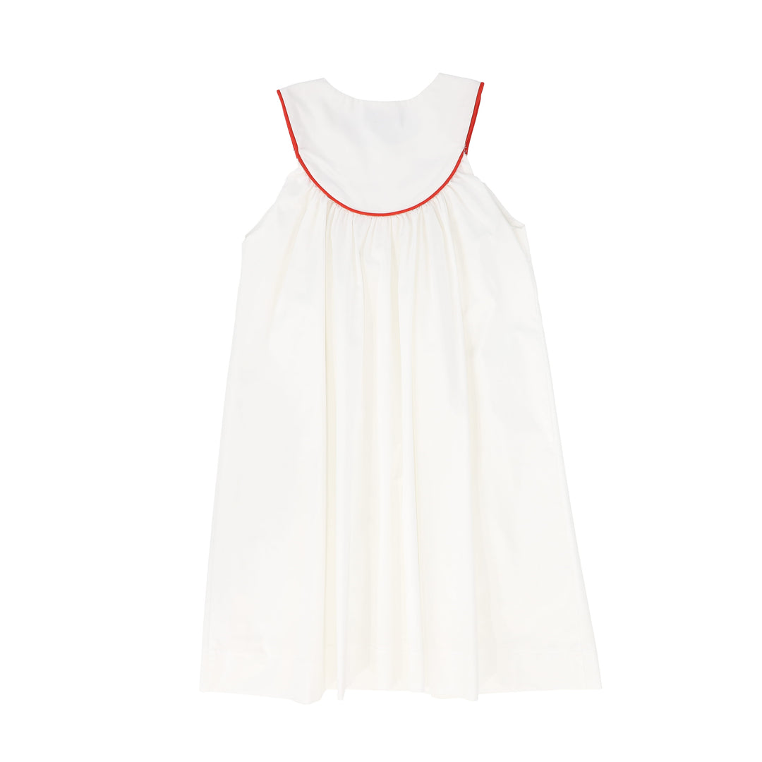 dress piped bib jumper - white