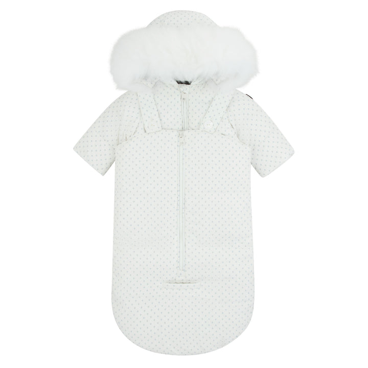 snowsuit printed with fur hood - blue print