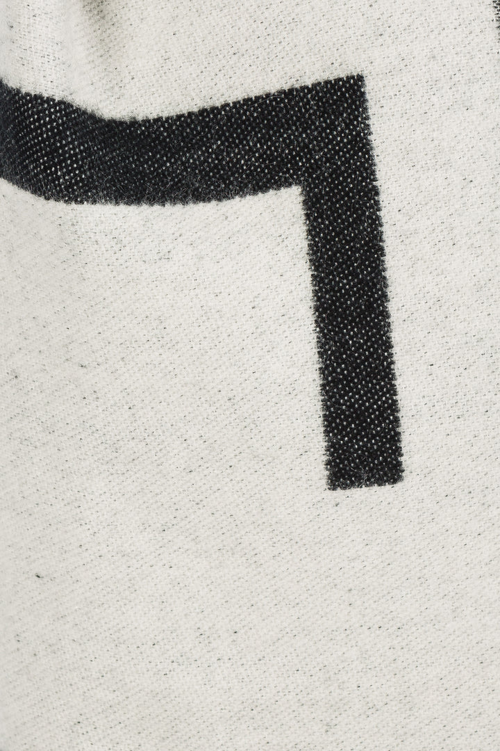 scarf fringed logo - black/milk