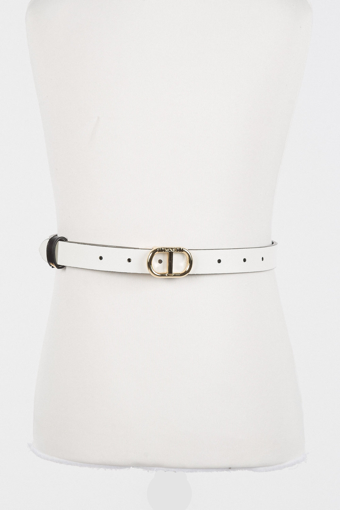 accessories reversible belt with logo - black/milk