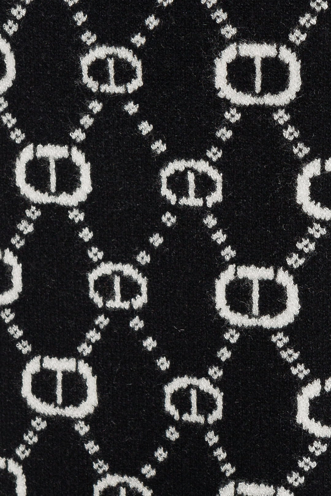 scarf knitted logo printed - black/off white