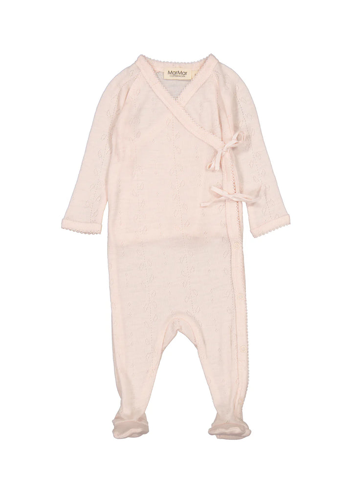 footie wool pointelle wrap and beanie - pink dahlia