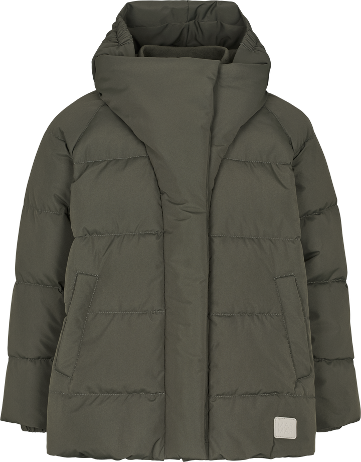 coat down tech puffer - dark moss